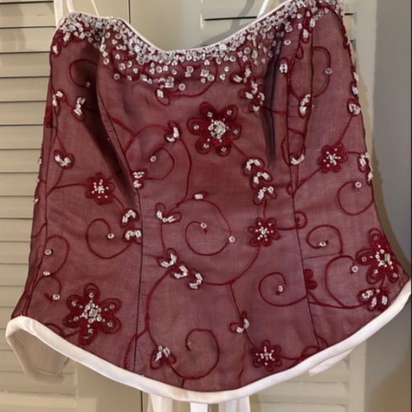 Maggie Sottero Marseilles Red Ivory Wedding Dress Size 4 - Worn Once - Picture 5 of 15